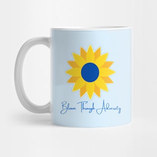 Bloom Through Adversity - Blue/Yellow Sunflower Mug